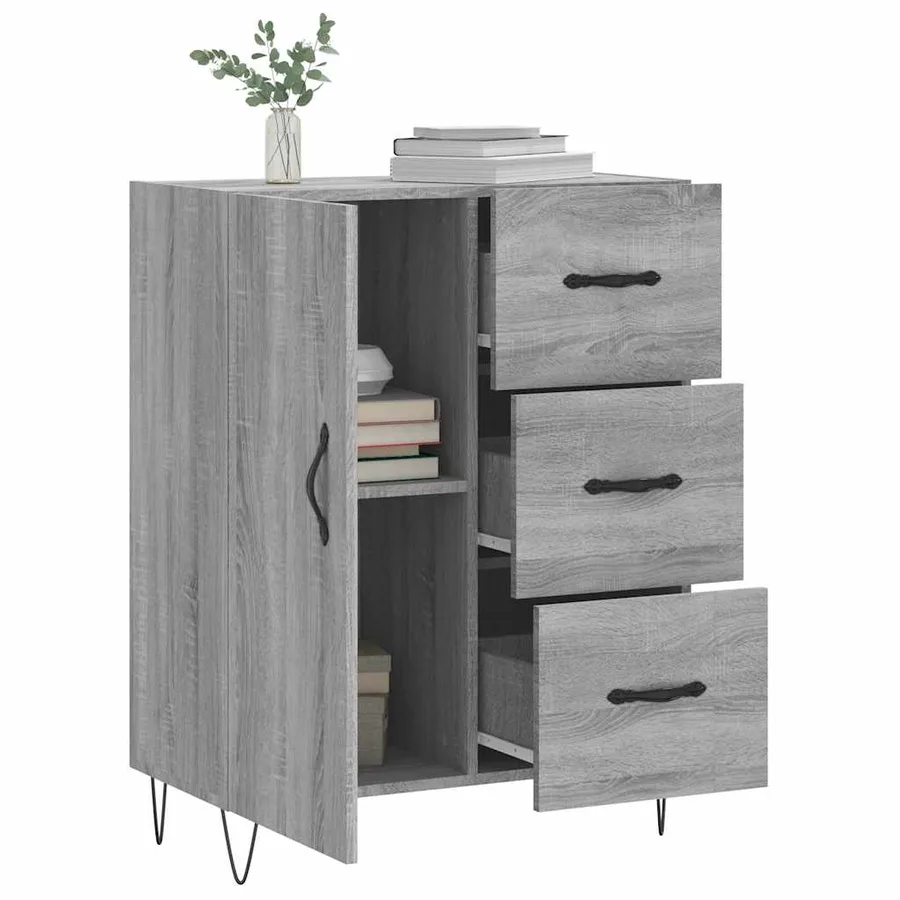 Buffet sonoma gris 69,5x34x90 cm bois d'ingénierie - 4