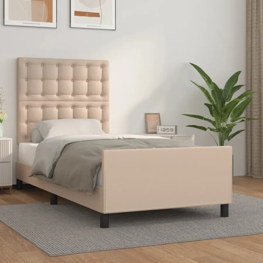 Cadre de lit sans matelas cappuccino 90x200 cm similicuir