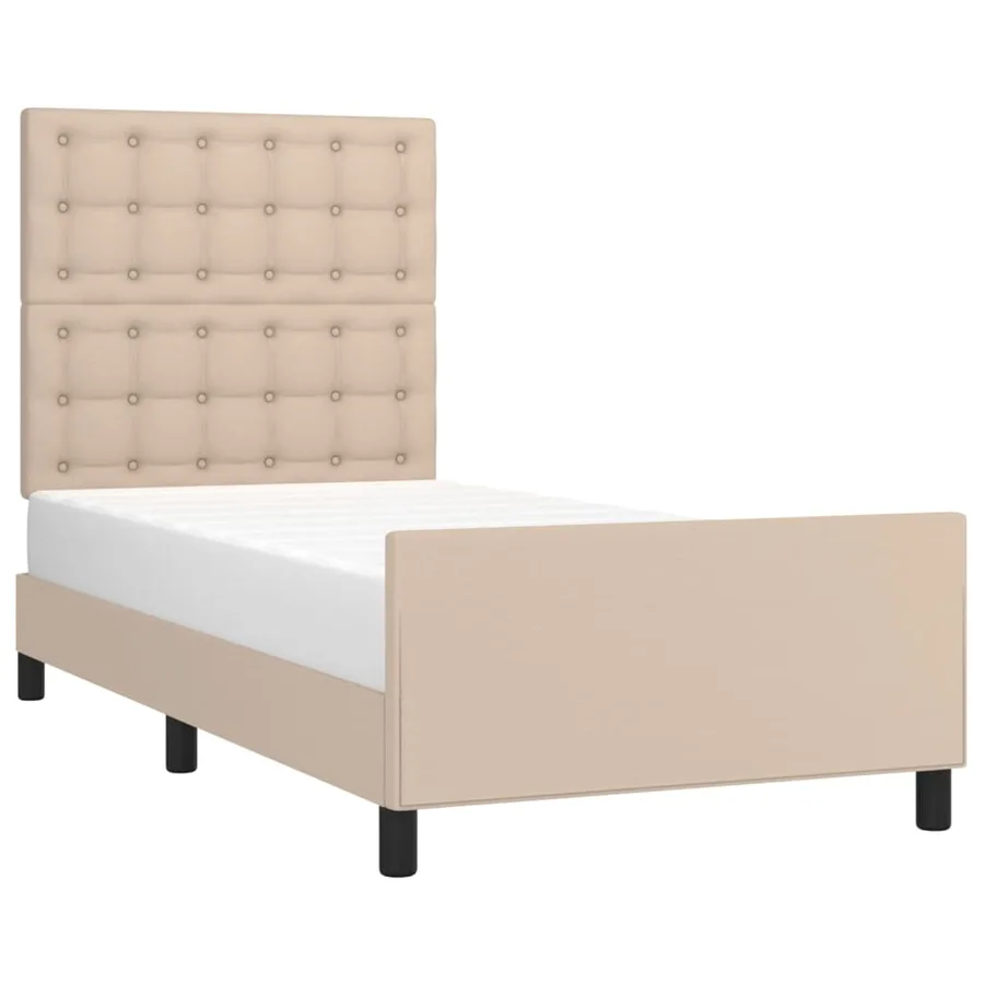 Cadre de lit sans matelas cappuccino 90x200 cm similicuir - 3
