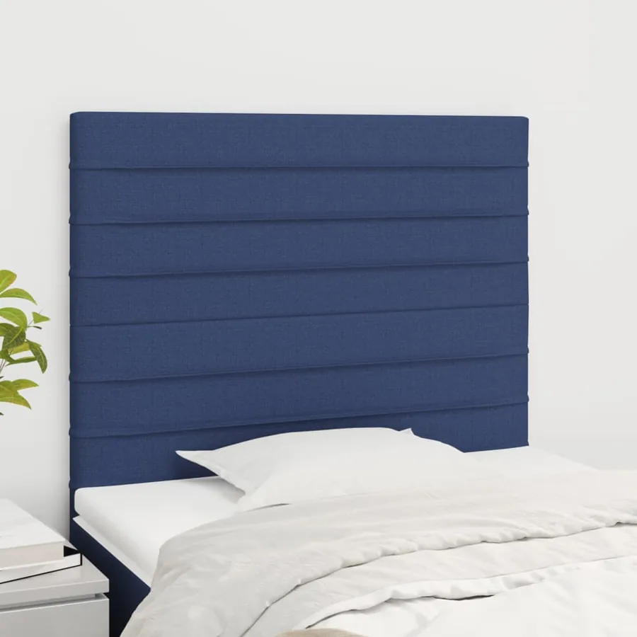 Tête de lit Bleu 80x5x118/128 cm Tissu