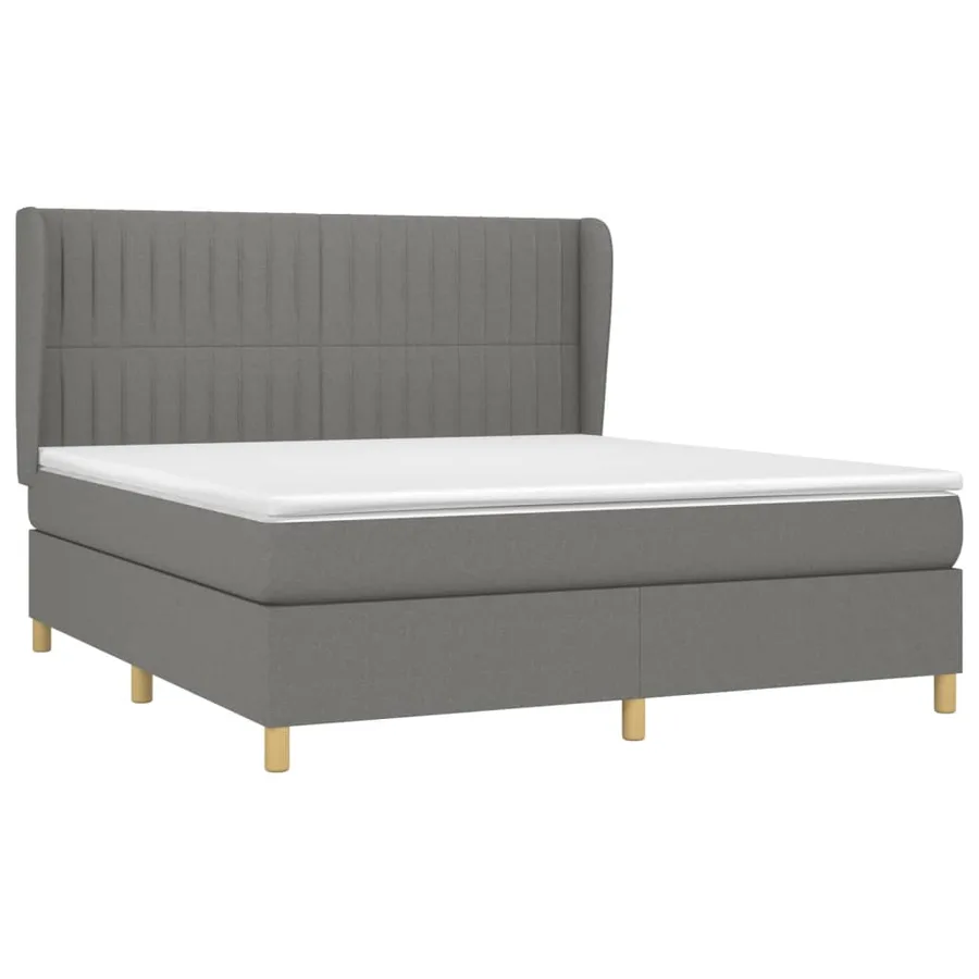Sommier à lattes de lit avec matelas Gris foncé 160x200cm Tissu - 3