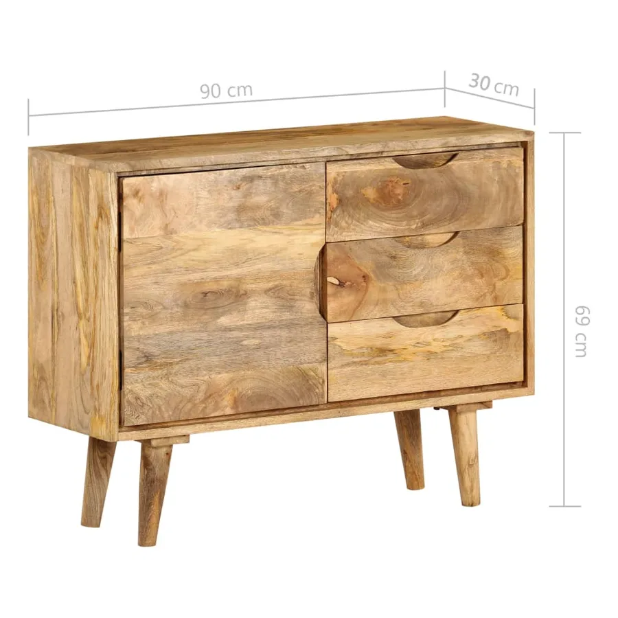 Buffet Bois massif de manguier 90x30x69 cm - 14