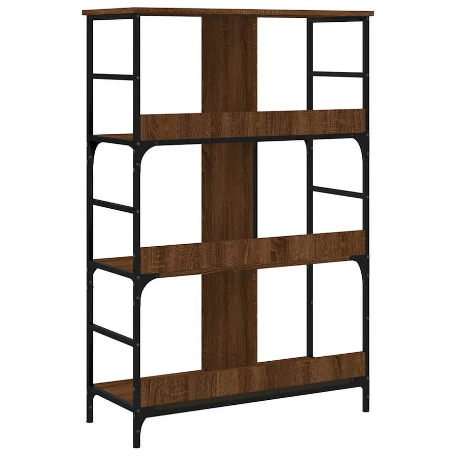 Bibliothèque chêne marron 78,5x33x117,5 cm bois d'ingénierie - 6