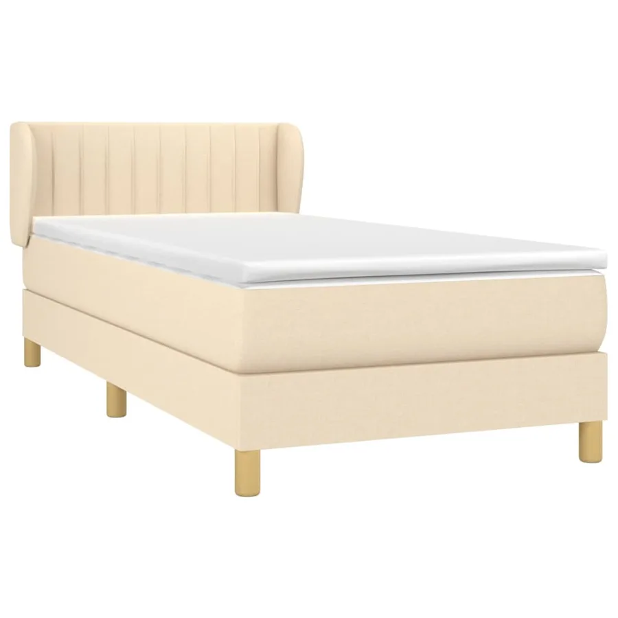 Sommier à lattes de lit avec matelas Crème 80x200 cm Tissu - 3