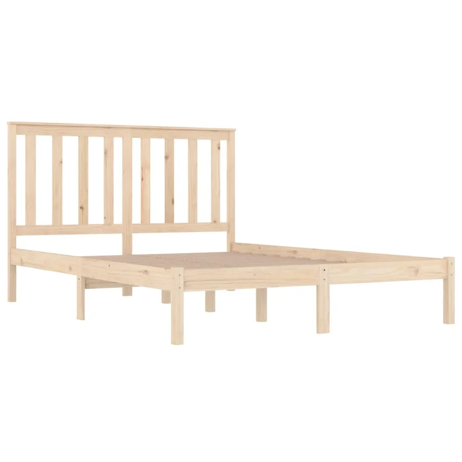 Cadre de lit sans matelas bois massif - 4