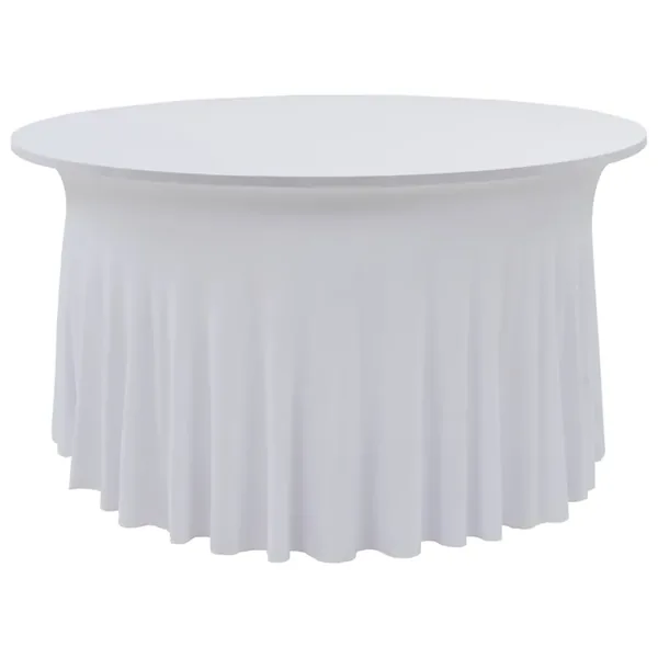 Nappes élastiques de table avec jupon 2 pcs 120x74 cm Blanc