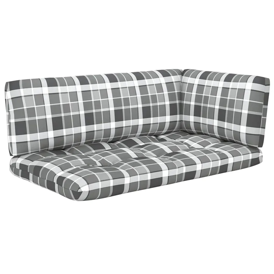 Salon de jardin palette 4pcs avec coussins Pin imprégné de gris - 2