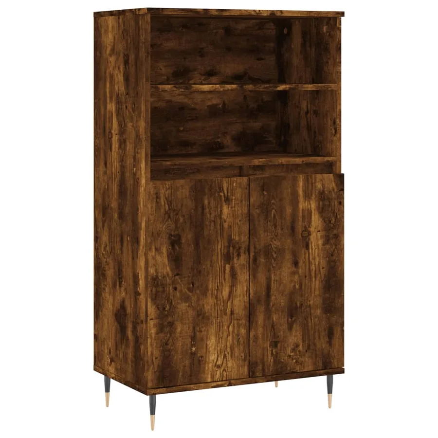 Buffet haut Chêne fumé 60x36x110 cm Bois d'ingénierie - 2