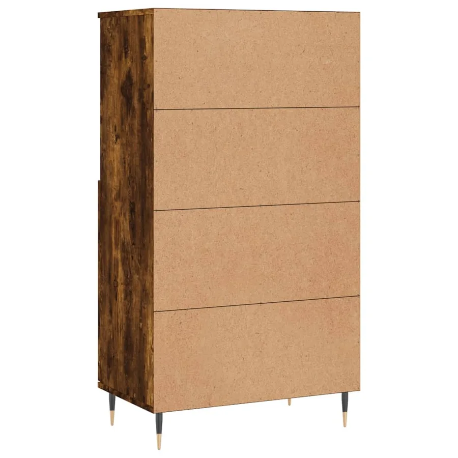 Buffet haut Chêne fumé 60x36x110 cm Bois d'ingénierie - 8