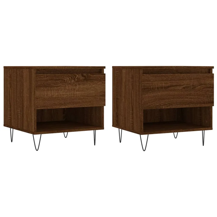Tables basses 2 pcs chêne marron 50x46x50 cm bois d'ingénierie - 2