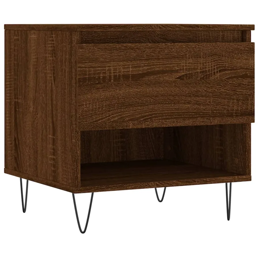 Tables basses 2 pcs chêne marron 50x46x50 cm bois d'ingénierie - 5