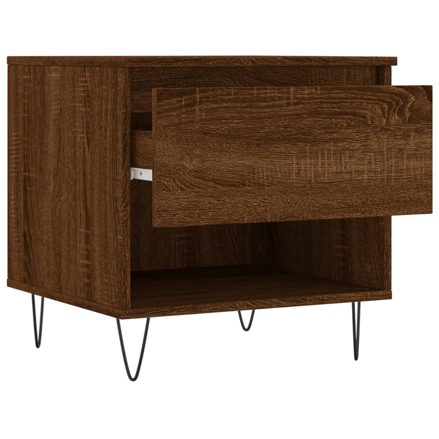 Tables basses 2 pcs chêne marron 50x46x50 cm bois d'ingénierie - 7