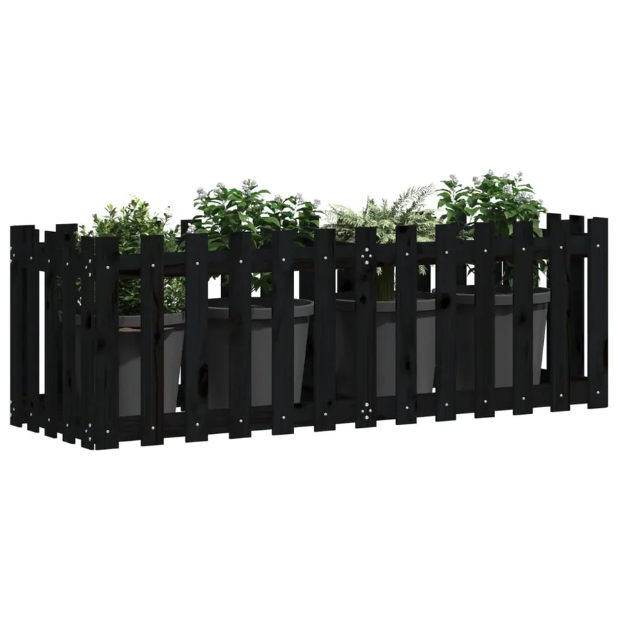 Lit surélevé de jardin design de clôture 150x50x50cm pin massif - 3