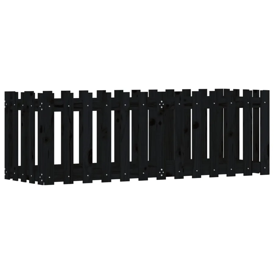 Lit surélevé de jardin design de clôture 150x50x50cm pin massif - 4