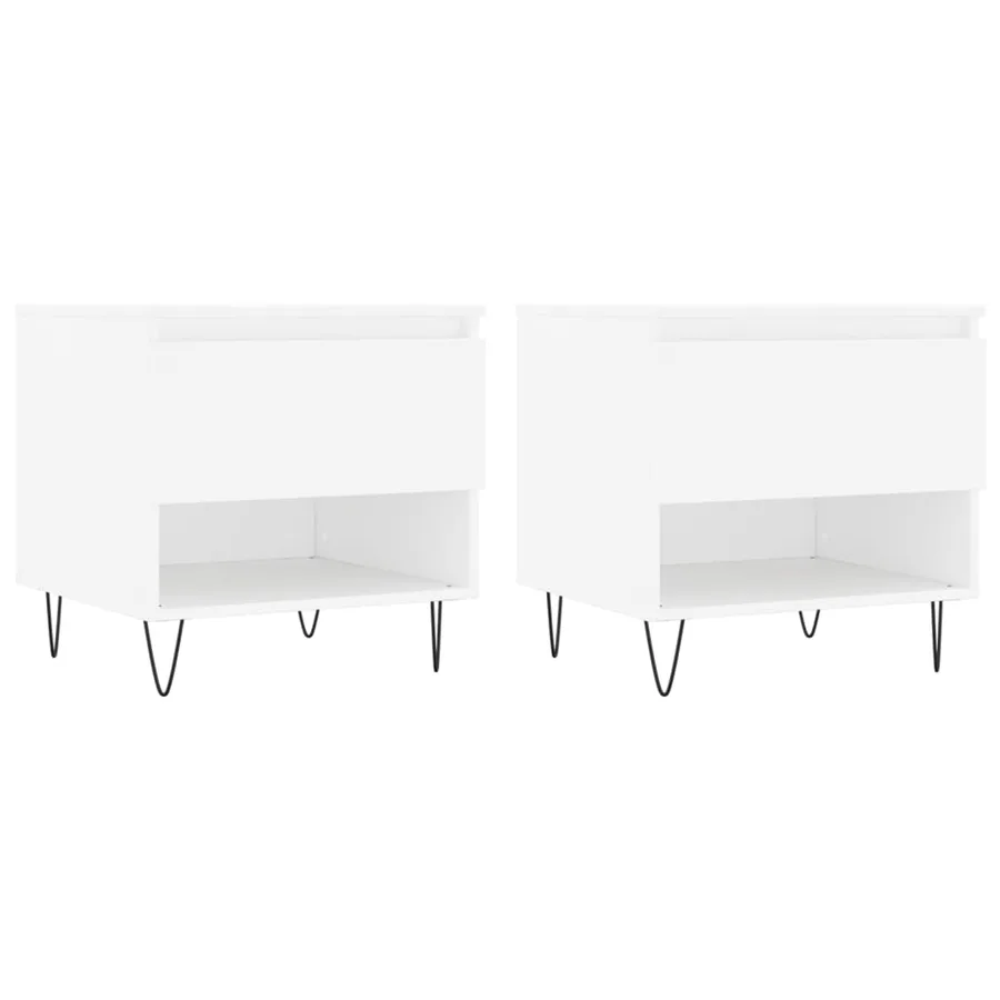 Tables basses 2 pcs blanc 50x46x50 cm bois d'ingénierie - 2