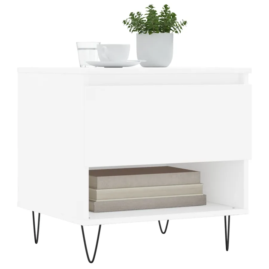 Tables basses 2 pcs blanc 50x46x50 cm bois d'ingénierie - 3