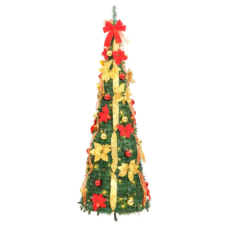 Sapin de Noël artificiel escamotable 200 LED vert 210 cm - 4
