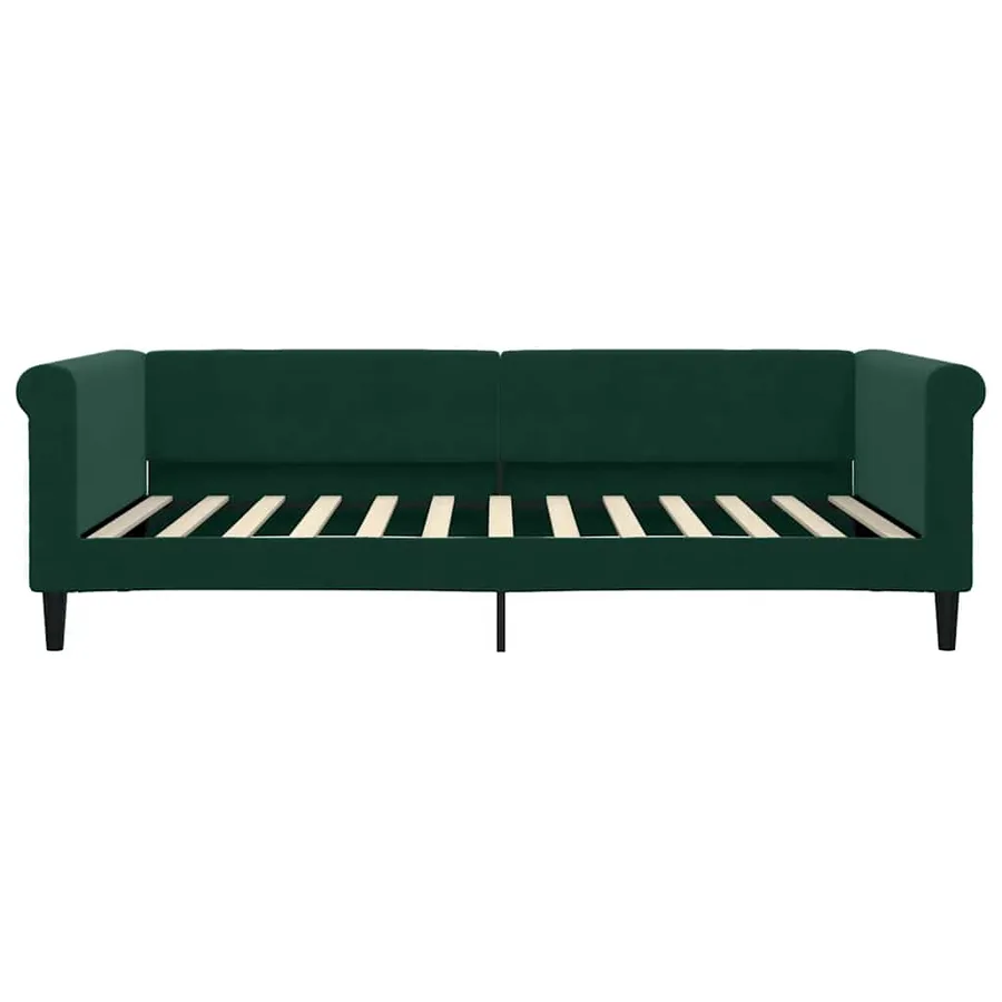 Lit de jour avec gigogne sans matelas vert foncé 100x200 cm - 7
