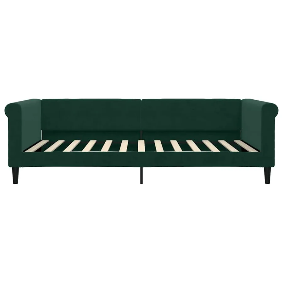 Lit de jour avec matelas vert foncé 100x200 cm velours - 4