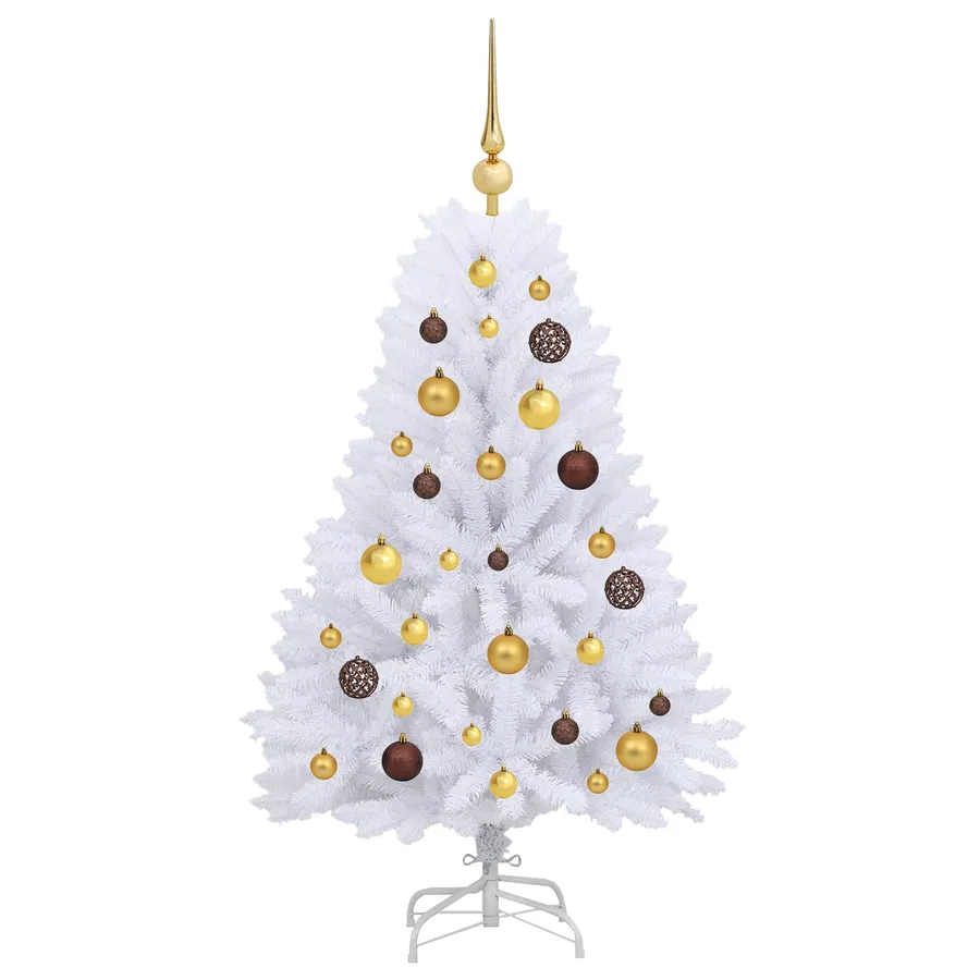 Sapin de Noël artificiel Blanc 68 x 68 x 120 cm PVC et métal - 4