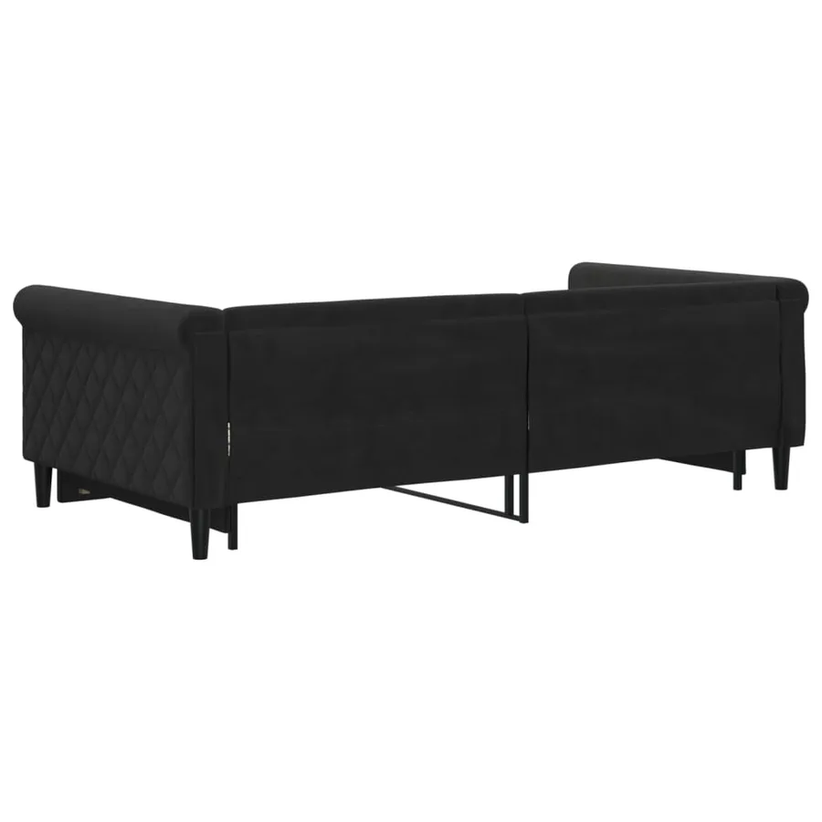 Lit de jour avec gigogne sans matelas noir 100x200 cm - 5