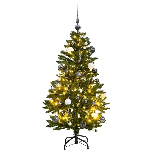 Sapin de Noël artificiel articulé 150 LED et boules 150 cm