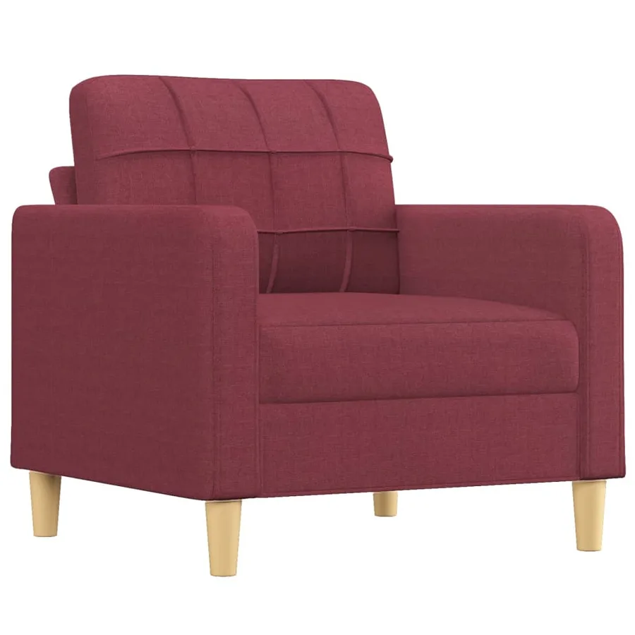 Ensemble de canapés 4 pcs avec coussins Rouge bordeaux Tissu - 3