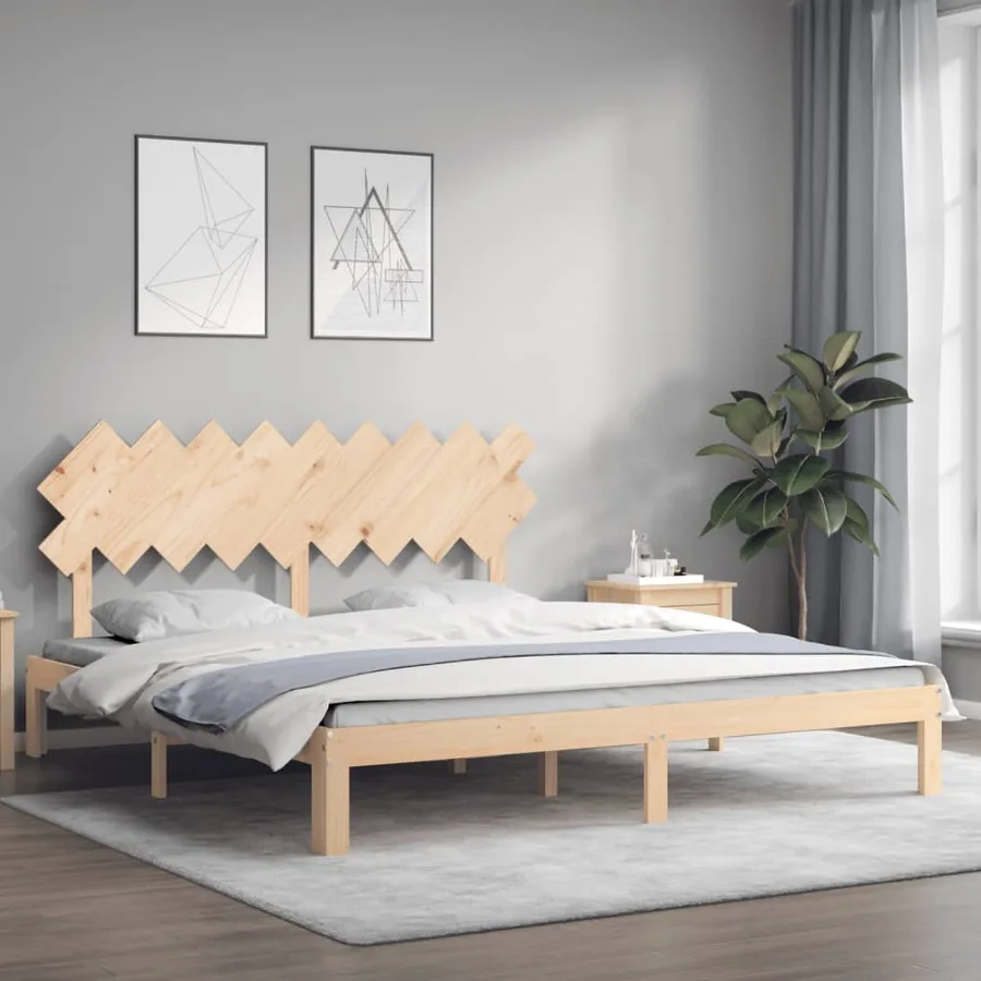 Cadre de lit sans matelas bois massif de pin - 3