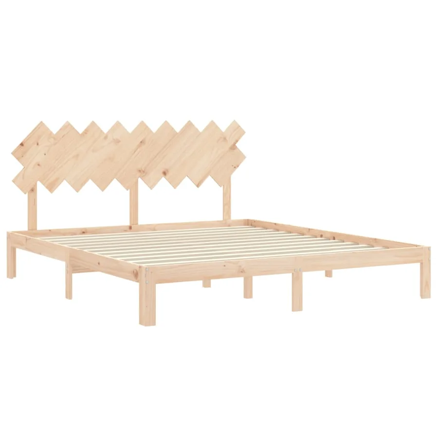 Cadre de lit sans matelas bois massif de pin - 5