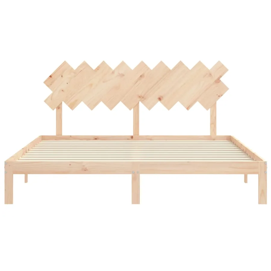 Cadre de lit sans matelas bois massif de pin - 6