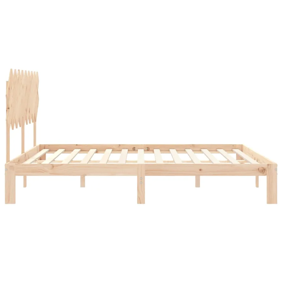 Cadre de lit sans matelas bois massif de pin - 7