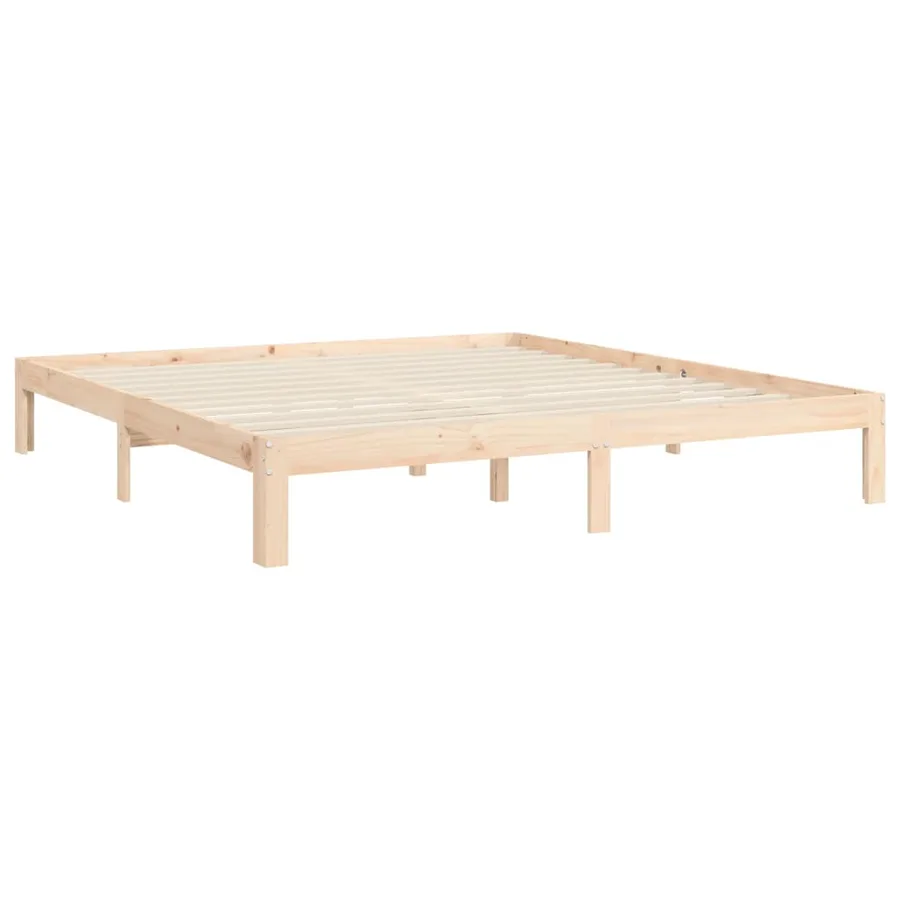 Cadre de lit sans matelas bois massif de pin - 9