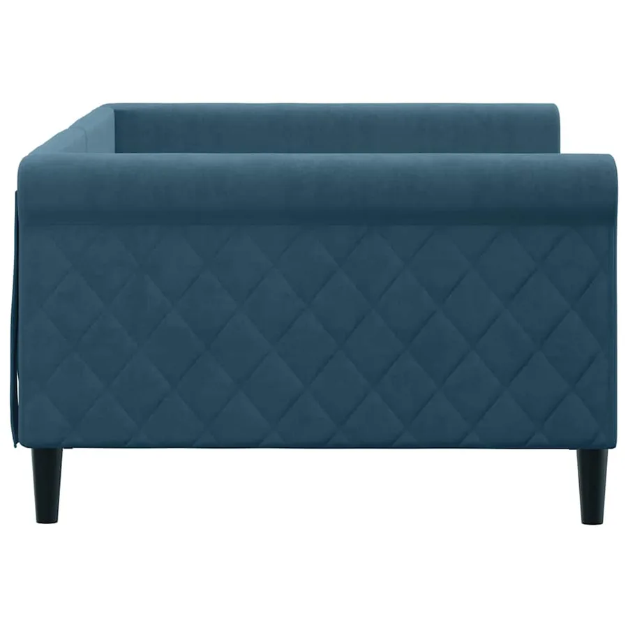 Lit de repos sans matelas bleu 100x200 cm velours - 4