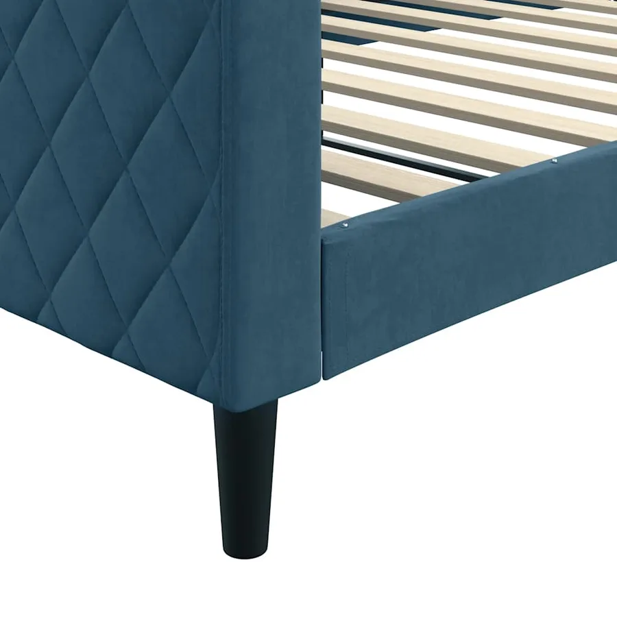 Lit de repos sans matelas bleu 100x200 cm velours - 6