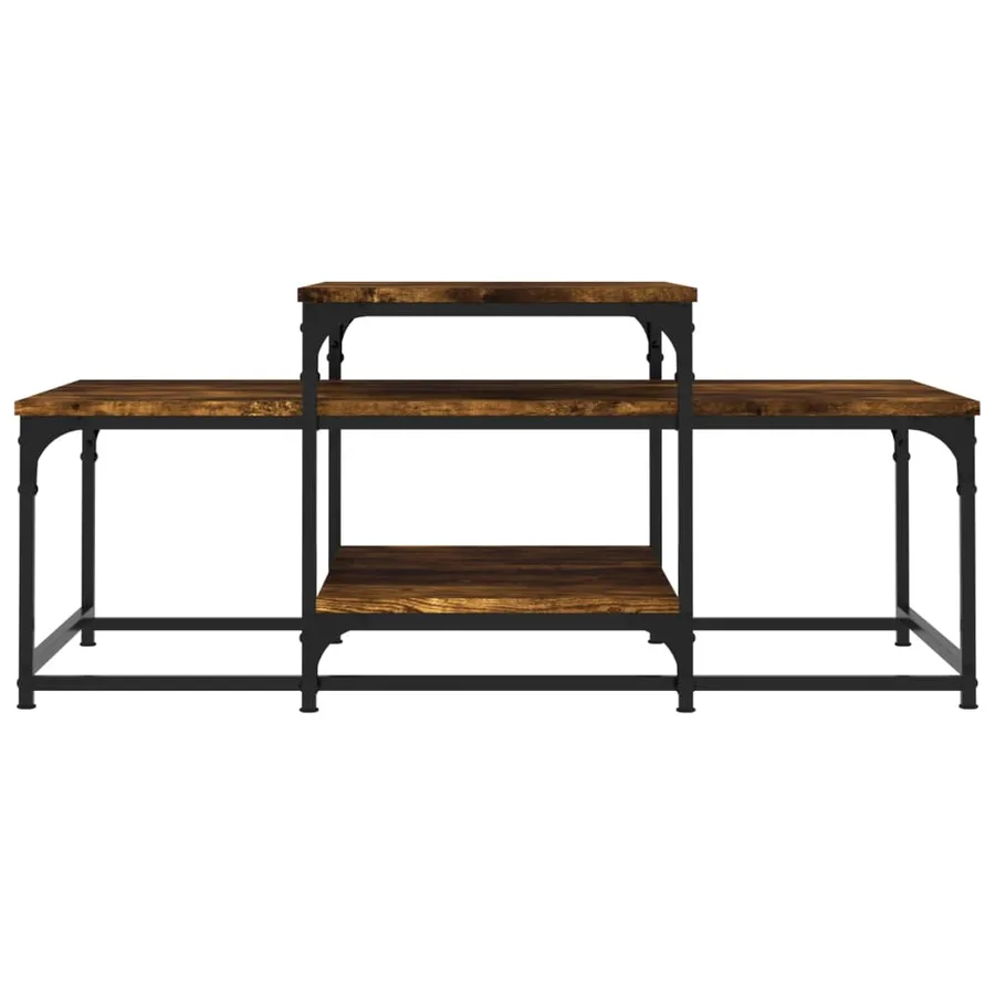 Table basse chêne fumé 102x60x45 cm bois d'ingénierie - 4