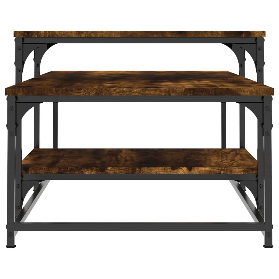 Table basse chêne fumé 102x60x45 cm bois d'ingénierie - 5
