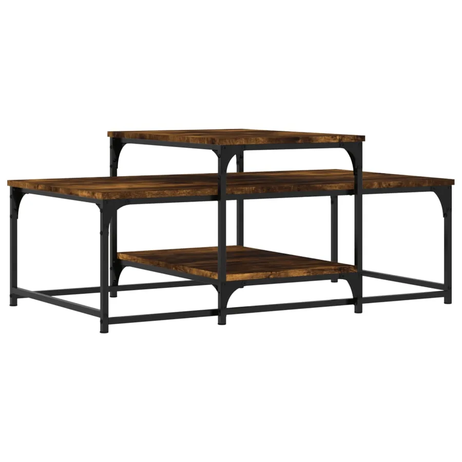 Table basse chêne fumé 102x60x45 cm bois d'ingénierie - 6