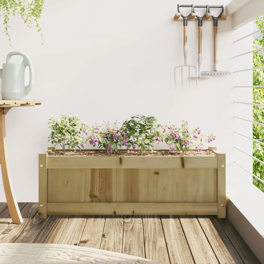Jardinière d'extérieur 90x31x31 cm bois de pin imprégné - 3