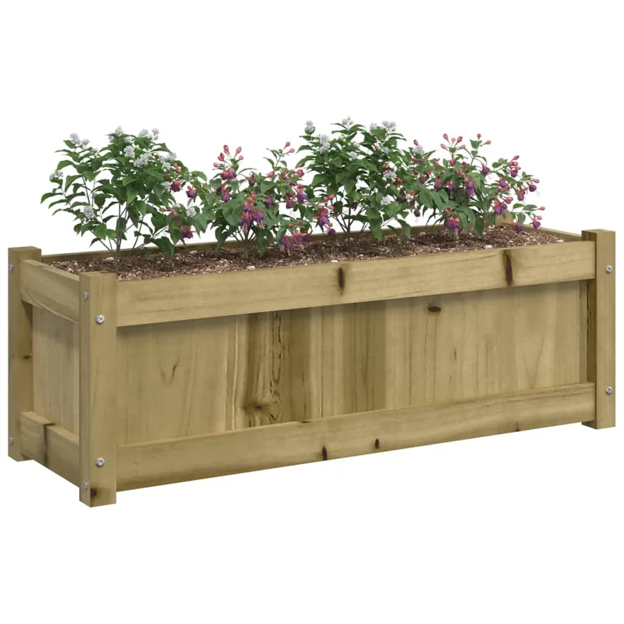 Jardinière d'extérieur 90x31x31 cm bois de pin imprégné - 4