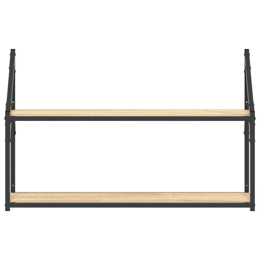Étagère murale 2 niveaux chêne sonoma 80x21x51 cm - 4