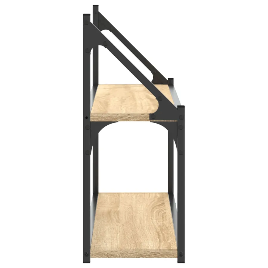 Étagère murale 2 niveaux chêne sonoma 80x21x51 cm - 5