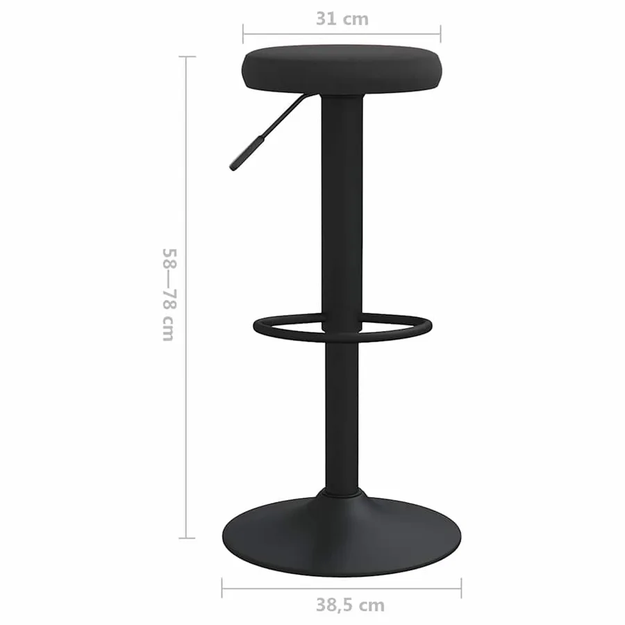 Tabourets de bar lot de 2 Noir Velours - 8