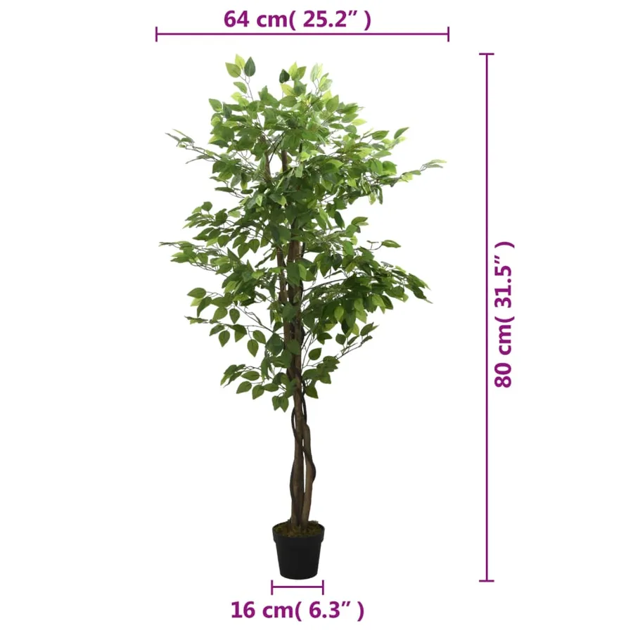 Ficus artificiel 378 feuilles 80 cm vert - 5