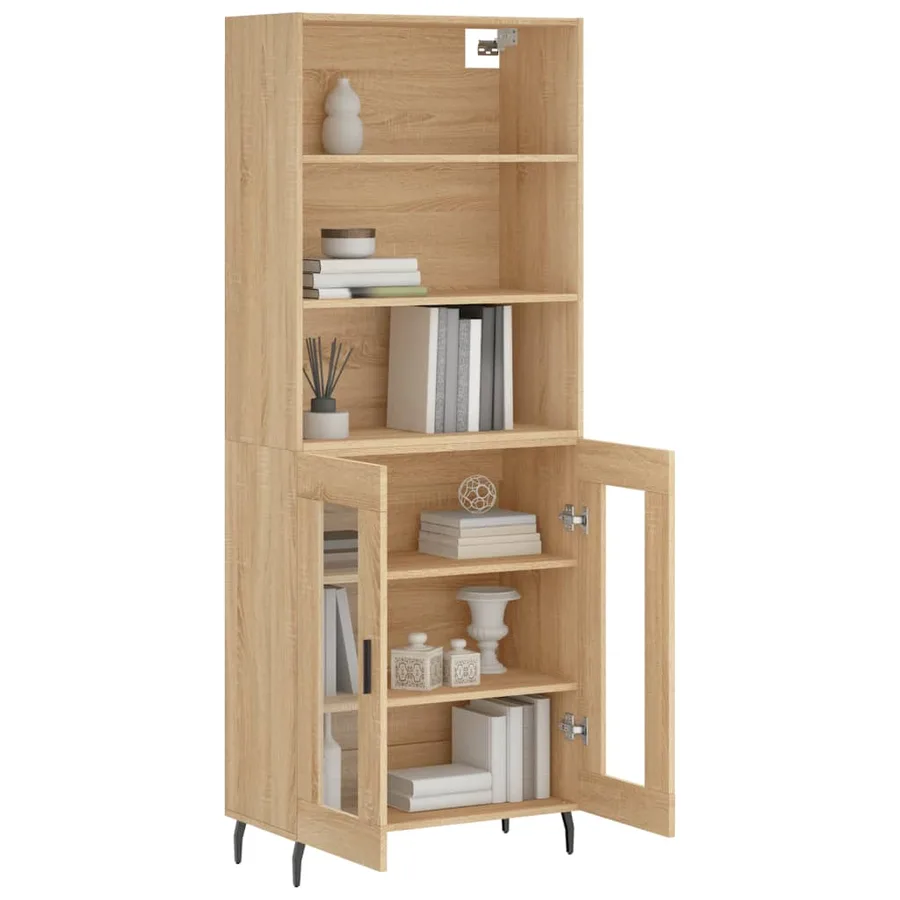 Buffet haut Chêne sonoma 69,5x34x180 cm Bois d'ingénierie - 3