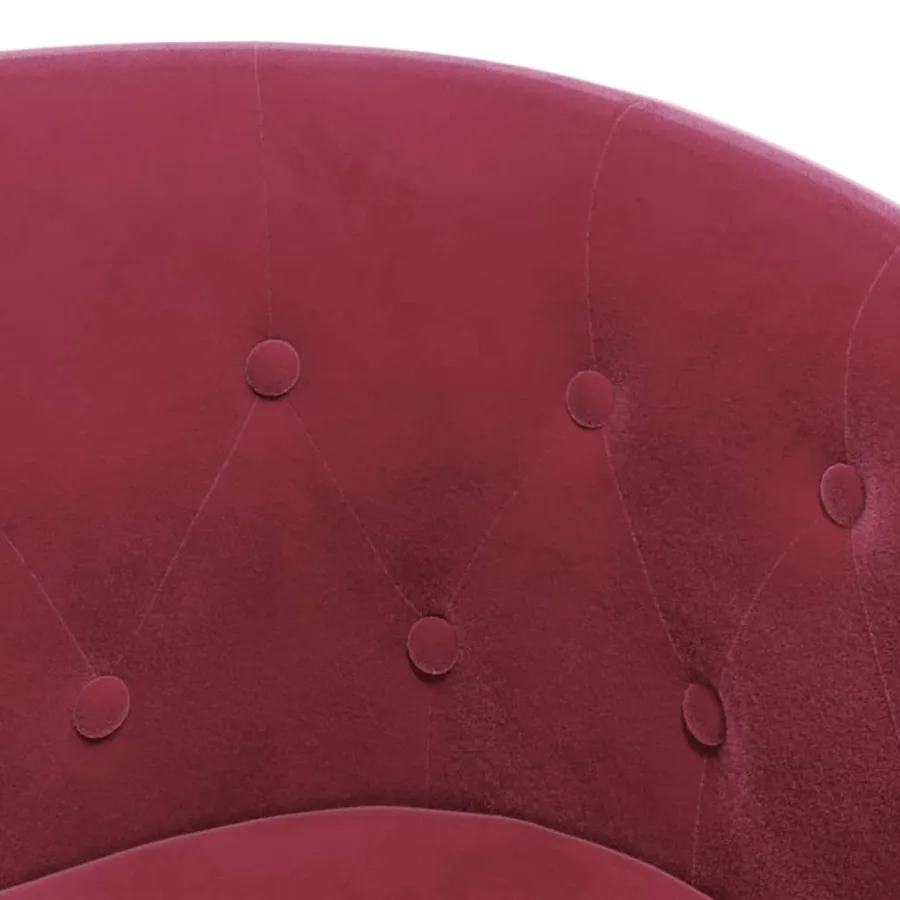 Fauteuil rouge bordeaux velours - 6