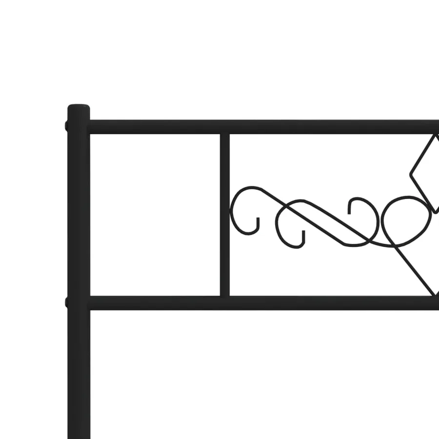 Cadre de lit métal sans matelas avec pied de lit noir 75x190 cm - 8