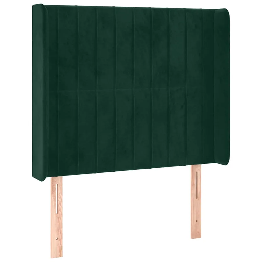 Tête de lit avec oreilles Vert foncé 83x16x118/128 cm Velours - 2