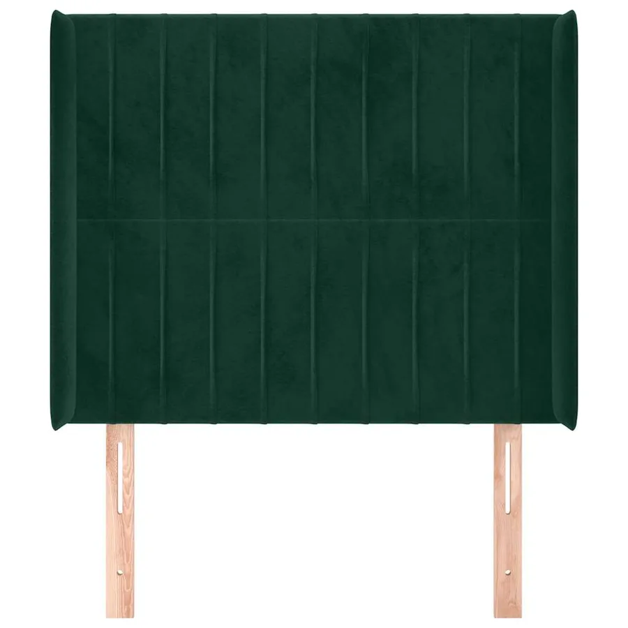 Tête de lit avec oreilles Vert foncé 83x16x118/128 cm Velours - 3