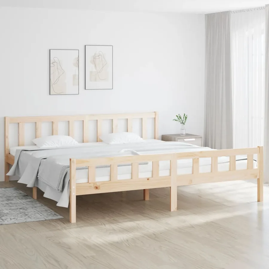 Cadre de lit sans matelas bois massif 160x200 cm