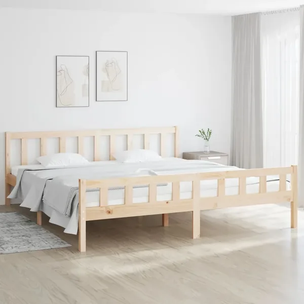 Cadre de lit sans matelas bois massif 160x200 cm
